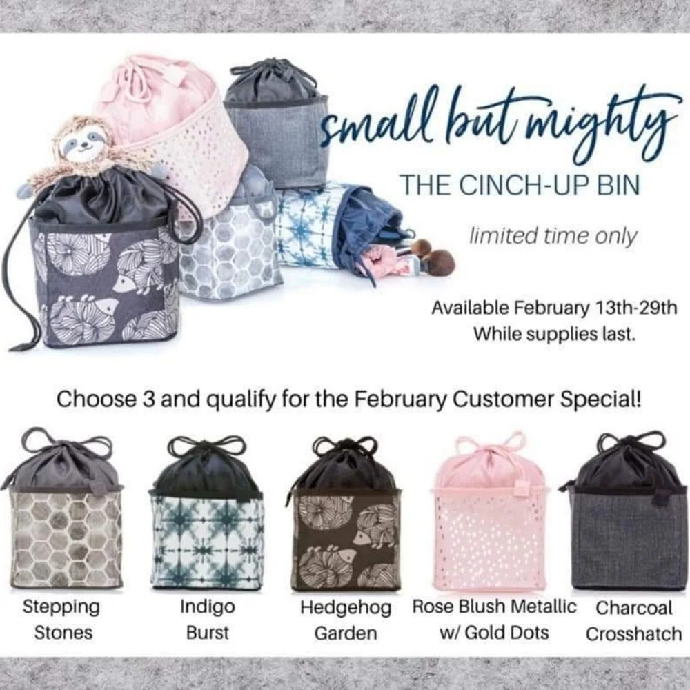 thirty-one Lilac Metallic Dot Cinch-Up Bin